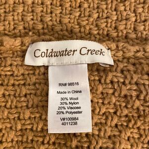 Coldwater Creek women’s camel pullover fringe poncho